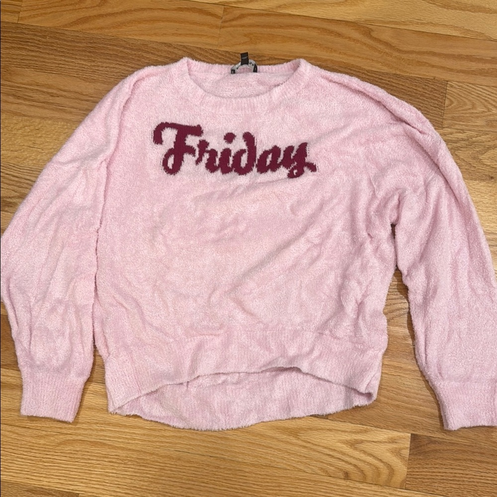 Express like new super soft size S Pink 'Friday' Chenille Sweater